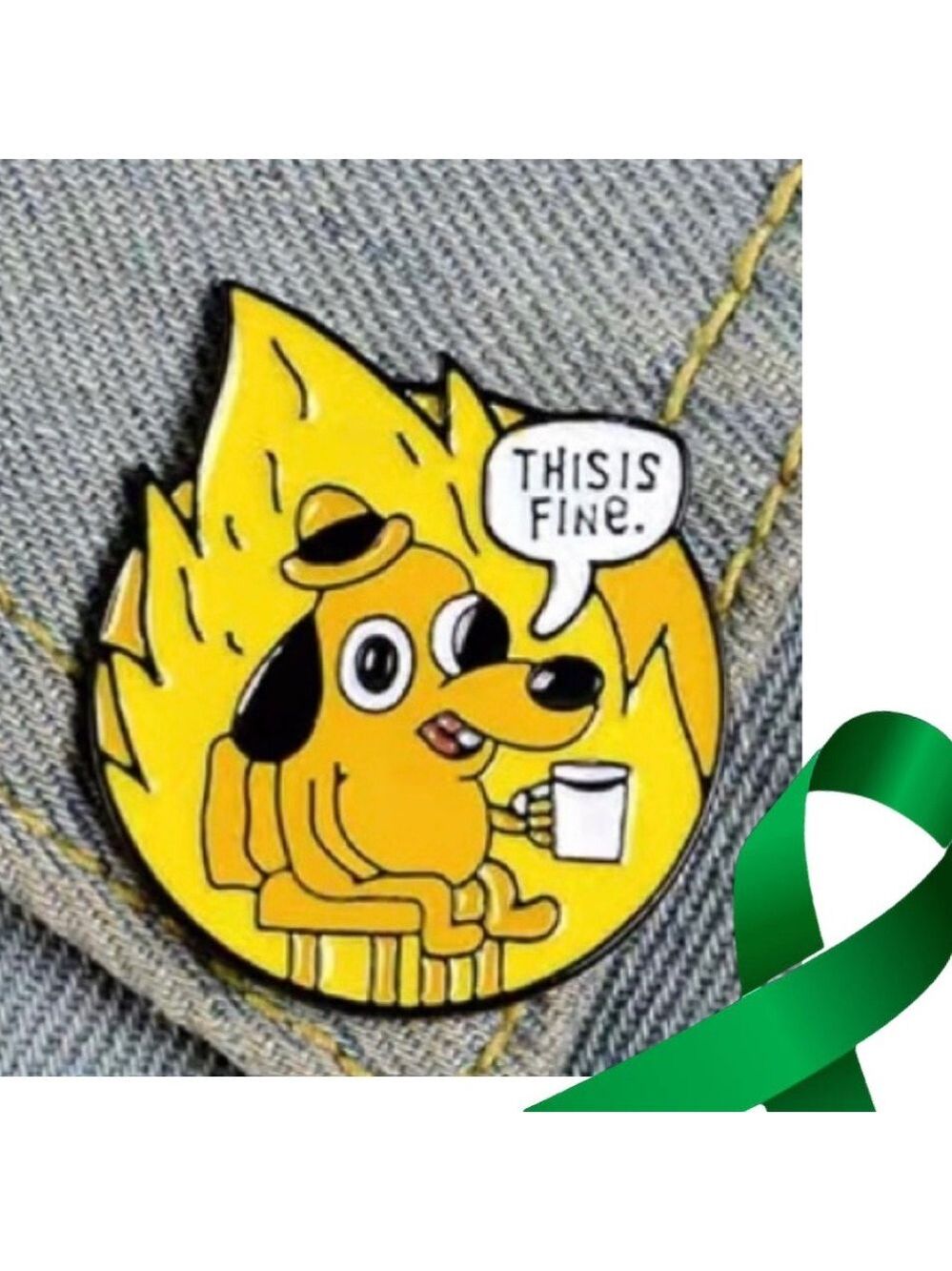 Everything’s Fine x Mental Health Matters colorful enamel cartoon pin brooch